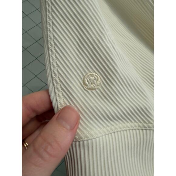Lululemon White Ready To Rise Ribbed Cap Sleeve Top Sz 6 GS - Picture 5 of 6